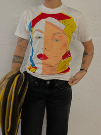 Screen Stars T-Shirt Large Front Print White – M