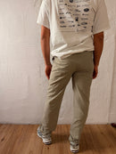 Unisex Pants Yokoo Beige Stretch Waist Adjustable Drawstring – L