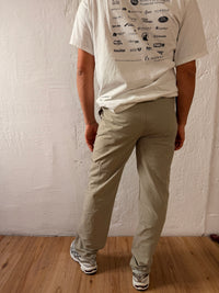 Unisex Pants Yokoo Beige Stretch Waist Adjustable Drawstring – L