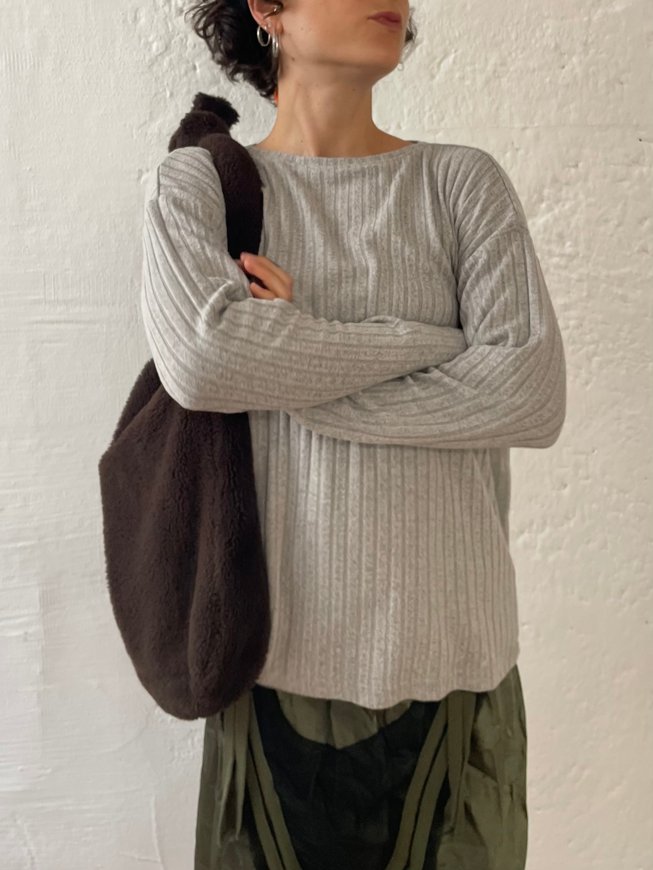 Braune große Crossbodybag