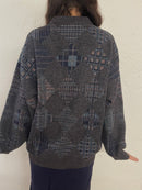 Vintage Wool Polo Sweater Grey Unisex – M