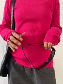 Knitwear Pullover Pink Cotton Blend Longsleeve – M