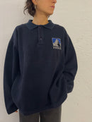 Polo Pullover Oversized Black Front Patch –  L