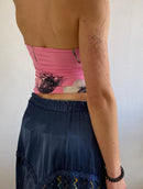 Long Skirt Vintage Italian Y2K Blue Glitter Layering Viscose Blend – S/M