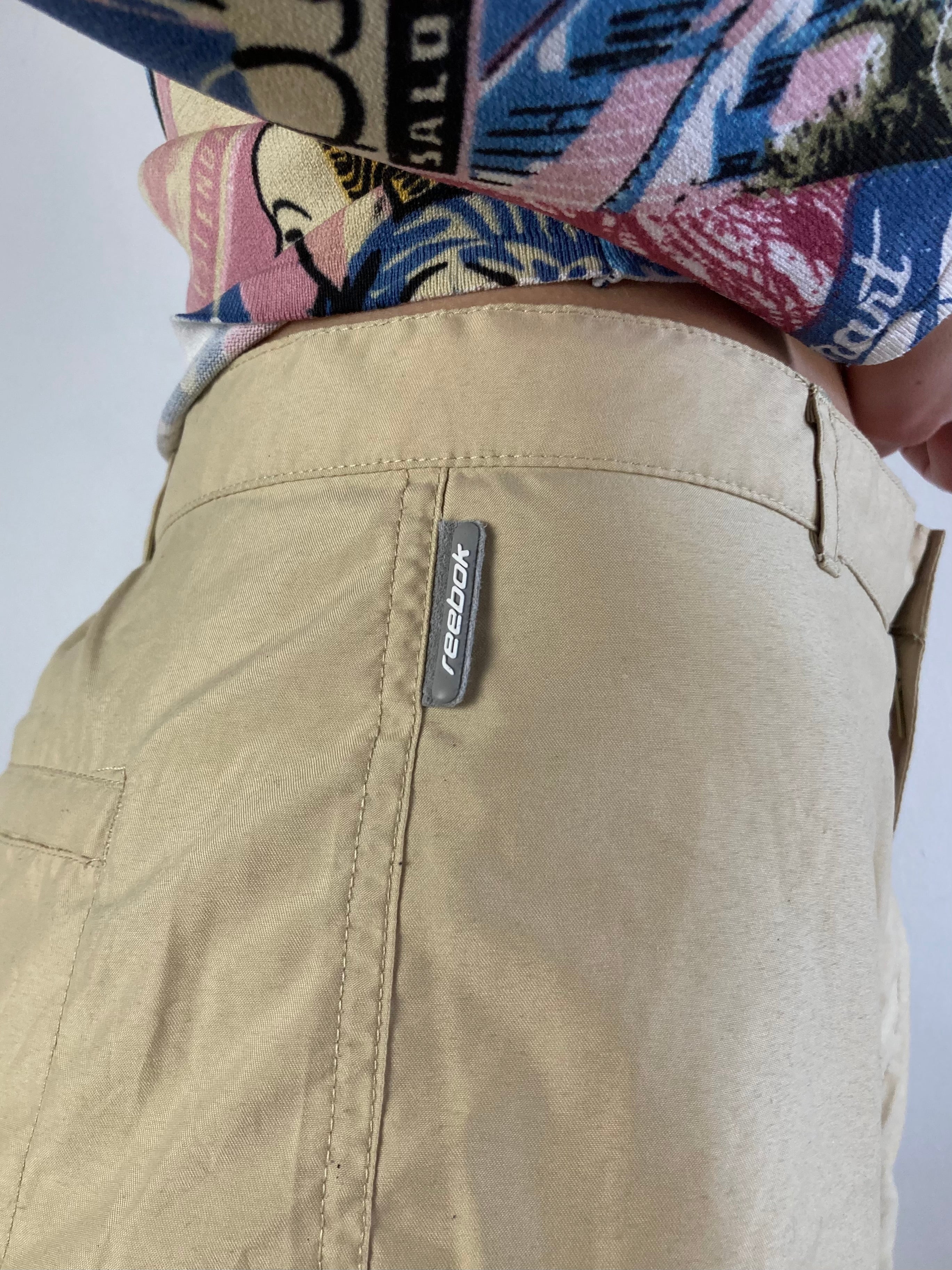 Shorts Vintage Reebok Beige Casual Sport Minimal Summer – M
