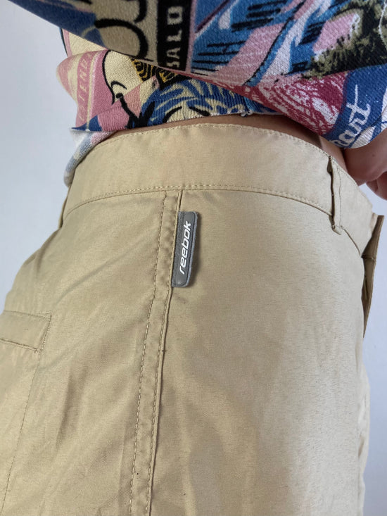 Shorts Vintage Reebok Beige Casual Sport Minimal Summer – M