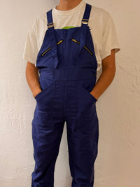 Adolphe Lafont Overall Blue with Adjustable Waist Buttons Unisex – L