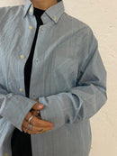 Long Sleeve Shirt Blue with Red Lines – M/L