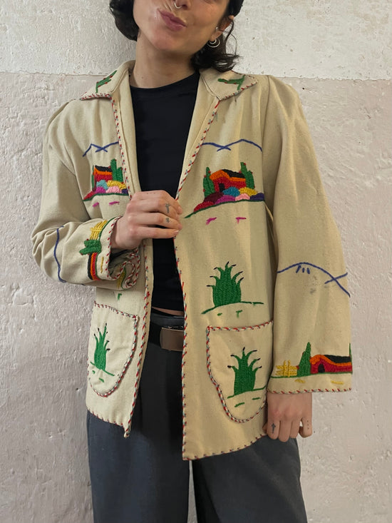 Bestrickte oder Bestickte Vintage Jacke