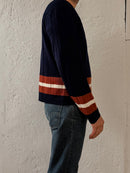 Vintage Pullover Stan’s Blue Cotton Blend Longsleeve with Red Details Unisex – L