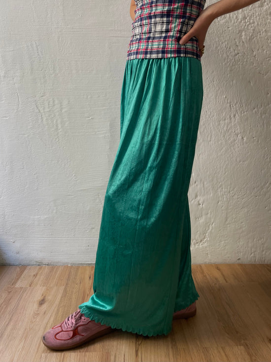 Langer Türkiser Rock mit dehnbaren Bund M