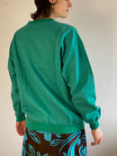 Sweater Vintage Turquoise Cotton & Acrylic Longsleeve Unisex – L