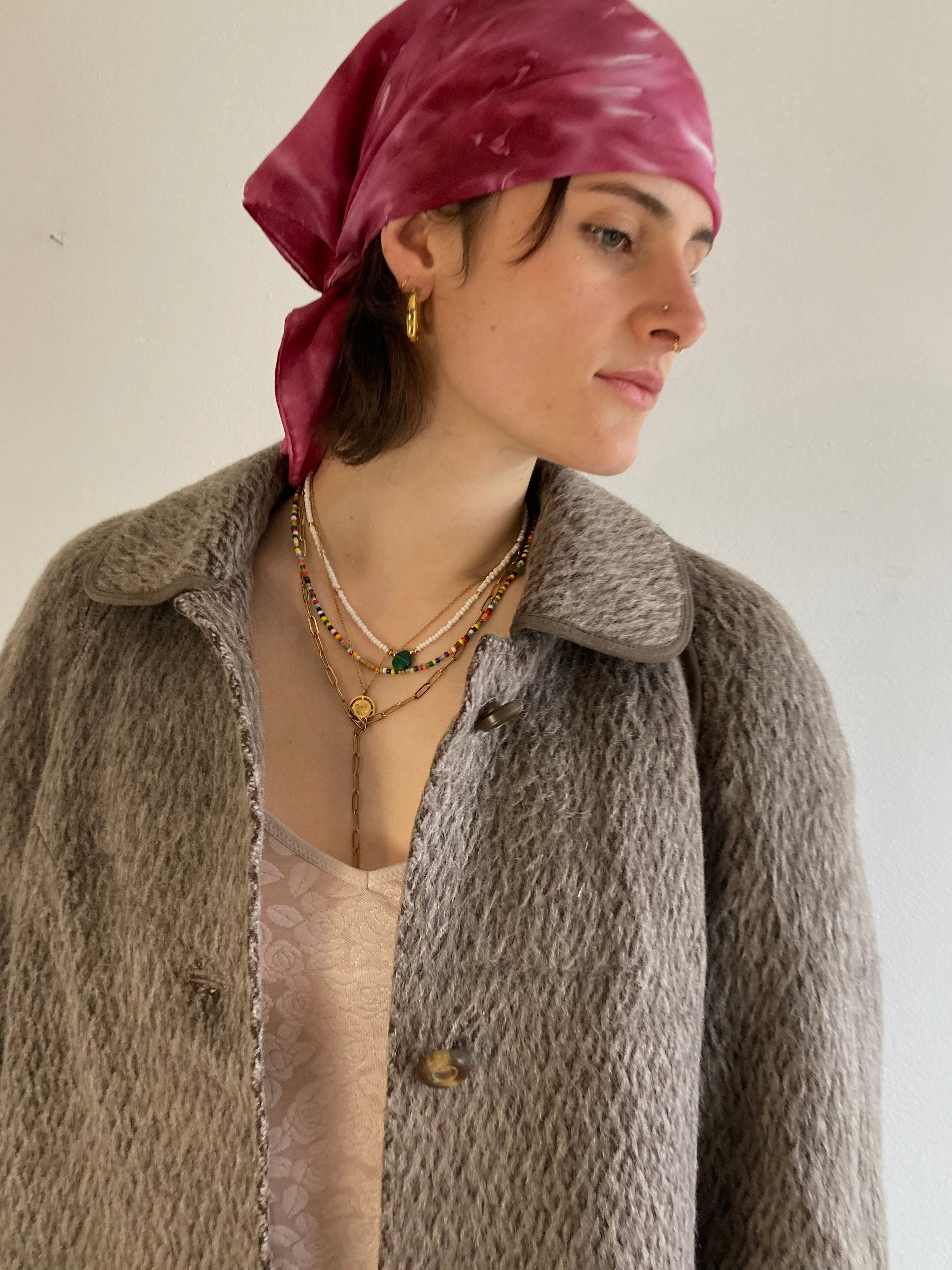Coat Vintage Y2K Women Lama & Wool Blend – M