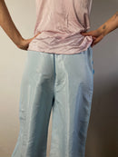 Track Pants Sport Paris Light Blue Adjustable Waist Long Unisex – M