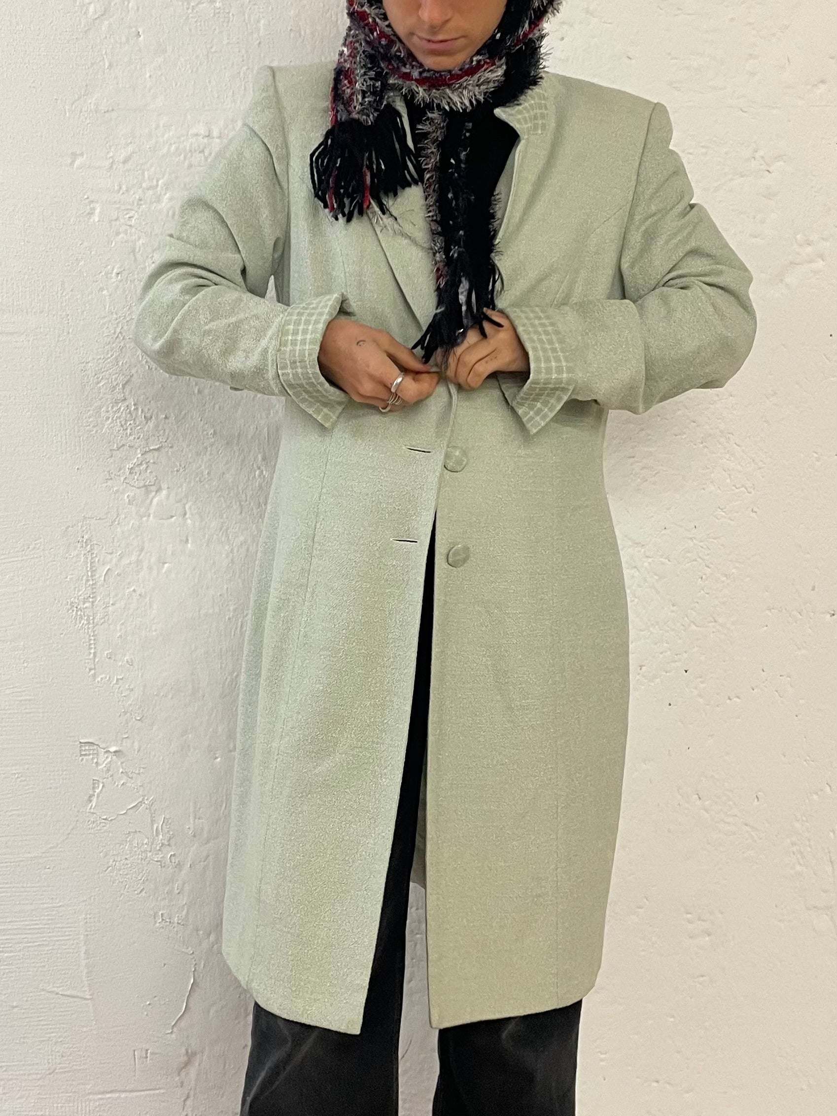 Trench Coat Green Long Mint – Women’s Size M