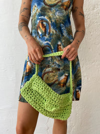 Vintage Bag gehäkelt grün