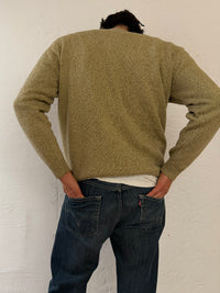 Pullover Authentic Yellow Cream Ocher Wool Blend Longsleeve Unisex  – XL