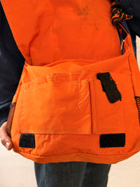 Vintage Puma Shoulder Bag Orange with Front Pattern & Black Details - One Size