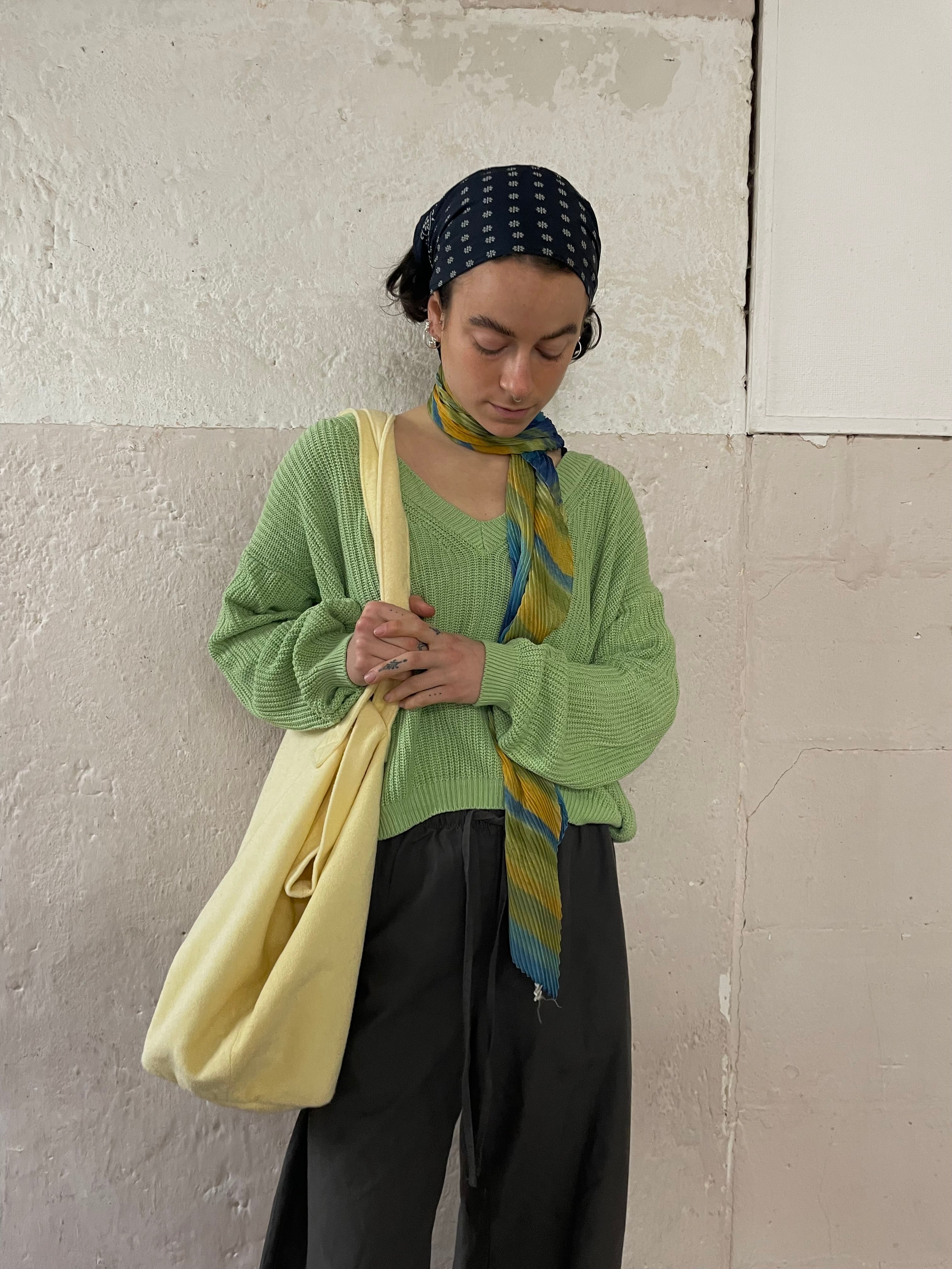 Vintage Sweater grell grün M - Kleiderhaufen - Default Title