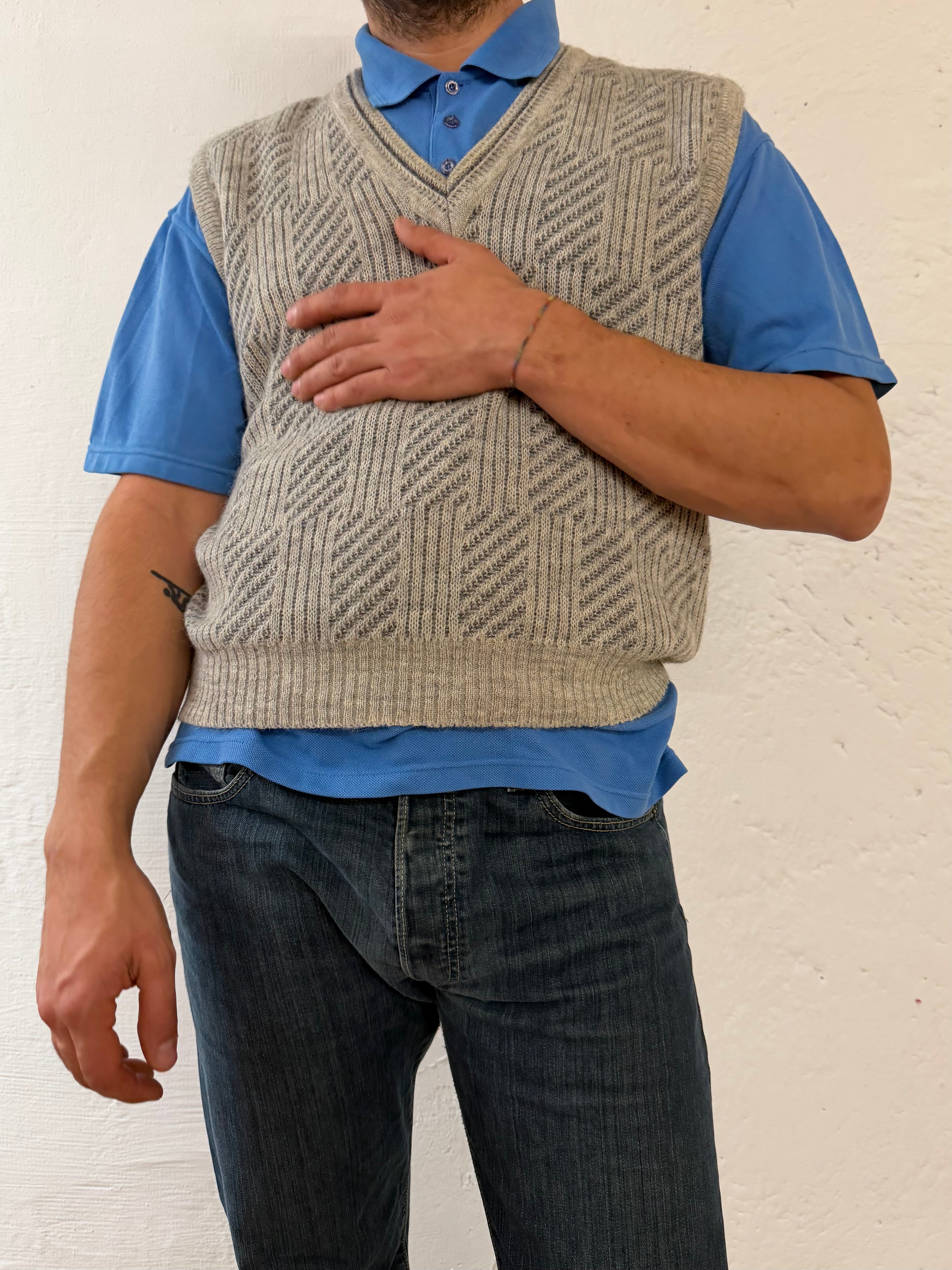 Pullunder Cassan Grey Wool & Alpaca Blend Unisex  – L