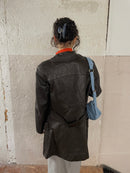 Vintage Schokobraun Ledermantel M