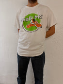 Vintage Oversized Unisex T-Shirt White Front Print & Back Pattern – XL