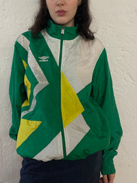 Vintage Umbro Lightweight Long Sleeve Sports Jacket Green White – L