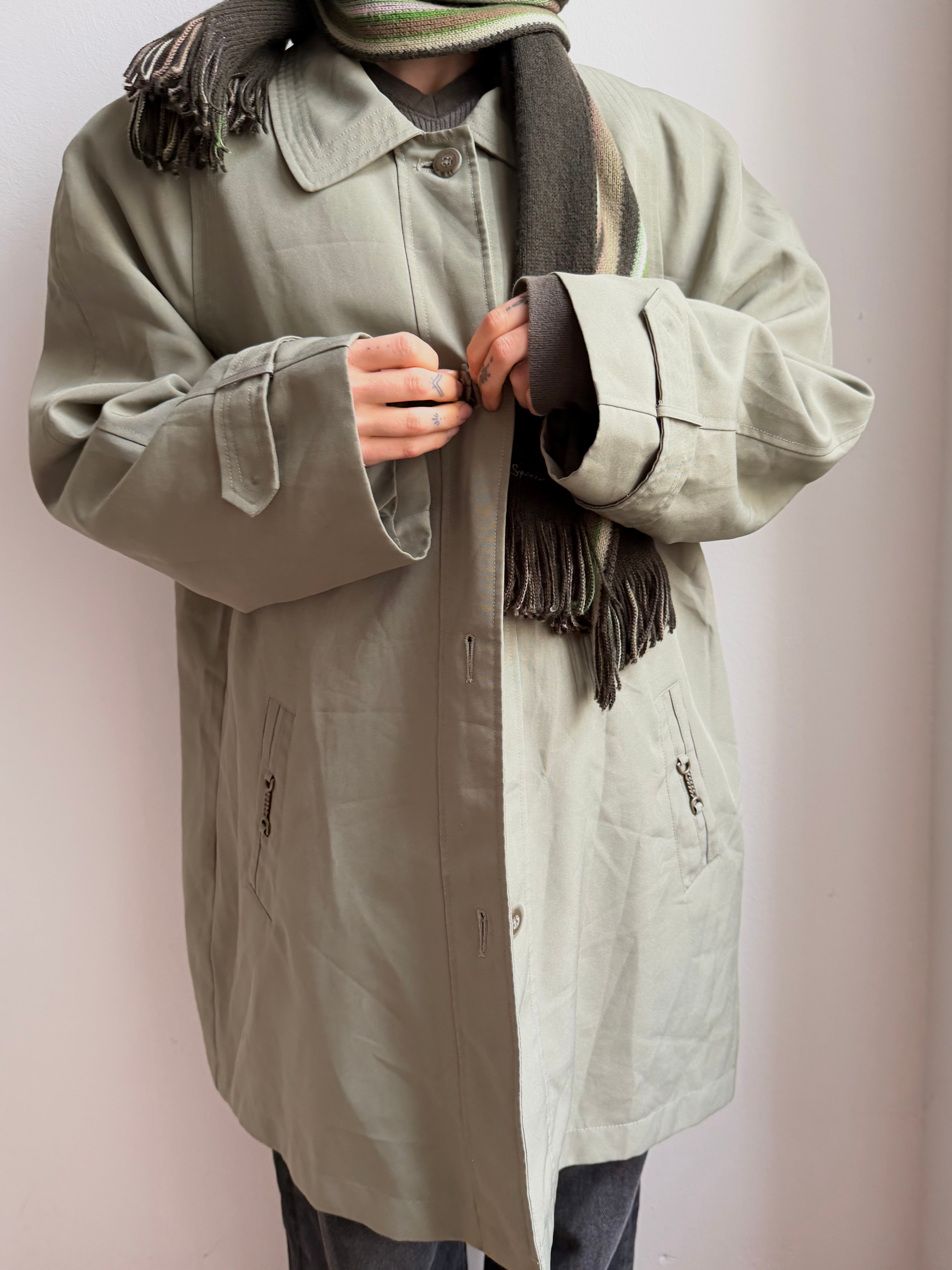 EWM Pure Classic Trenchcoat Green Unisex - M