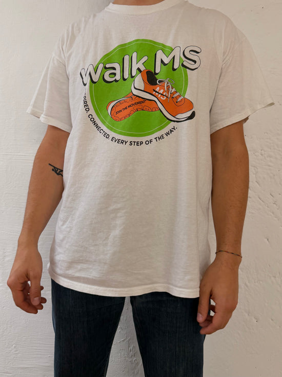 Vintage Oversized Unisex T-Shirt White Front Print & Back Pattern – XL