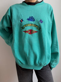 Vintage Campus Sweater Blue Unisex - L