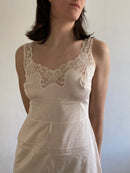 Dress Vintage Y2K Layering Slip Nightdress Lace Rose Cream  – M/L