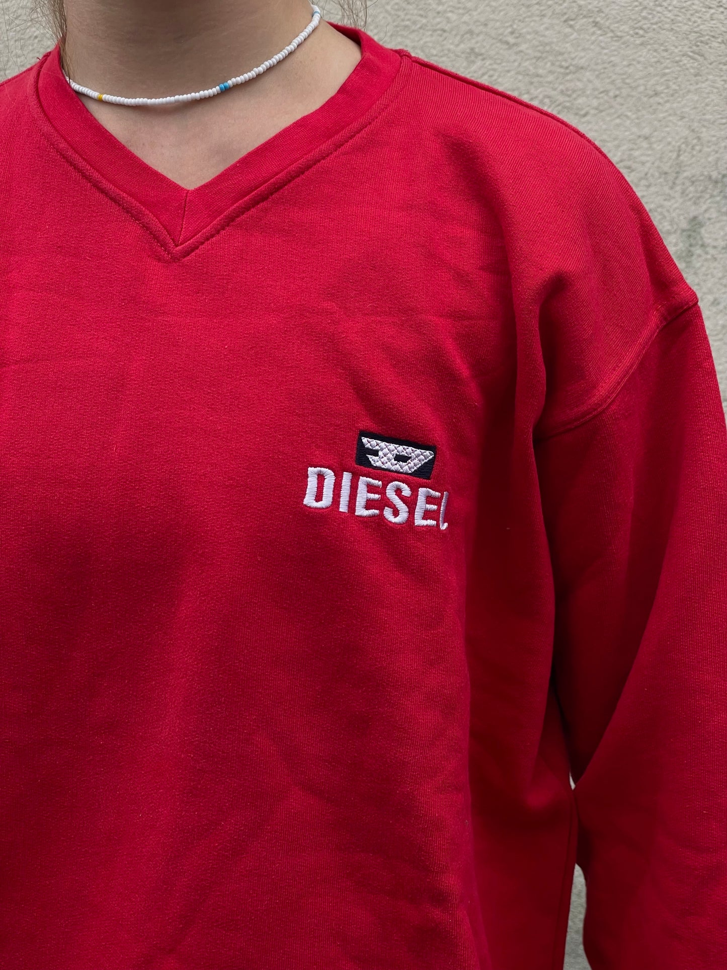 Red Unisex Diesel Pullover