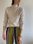 Trousers Vintage Straight Leg Striped Elastic Waist Unisex – M/L
