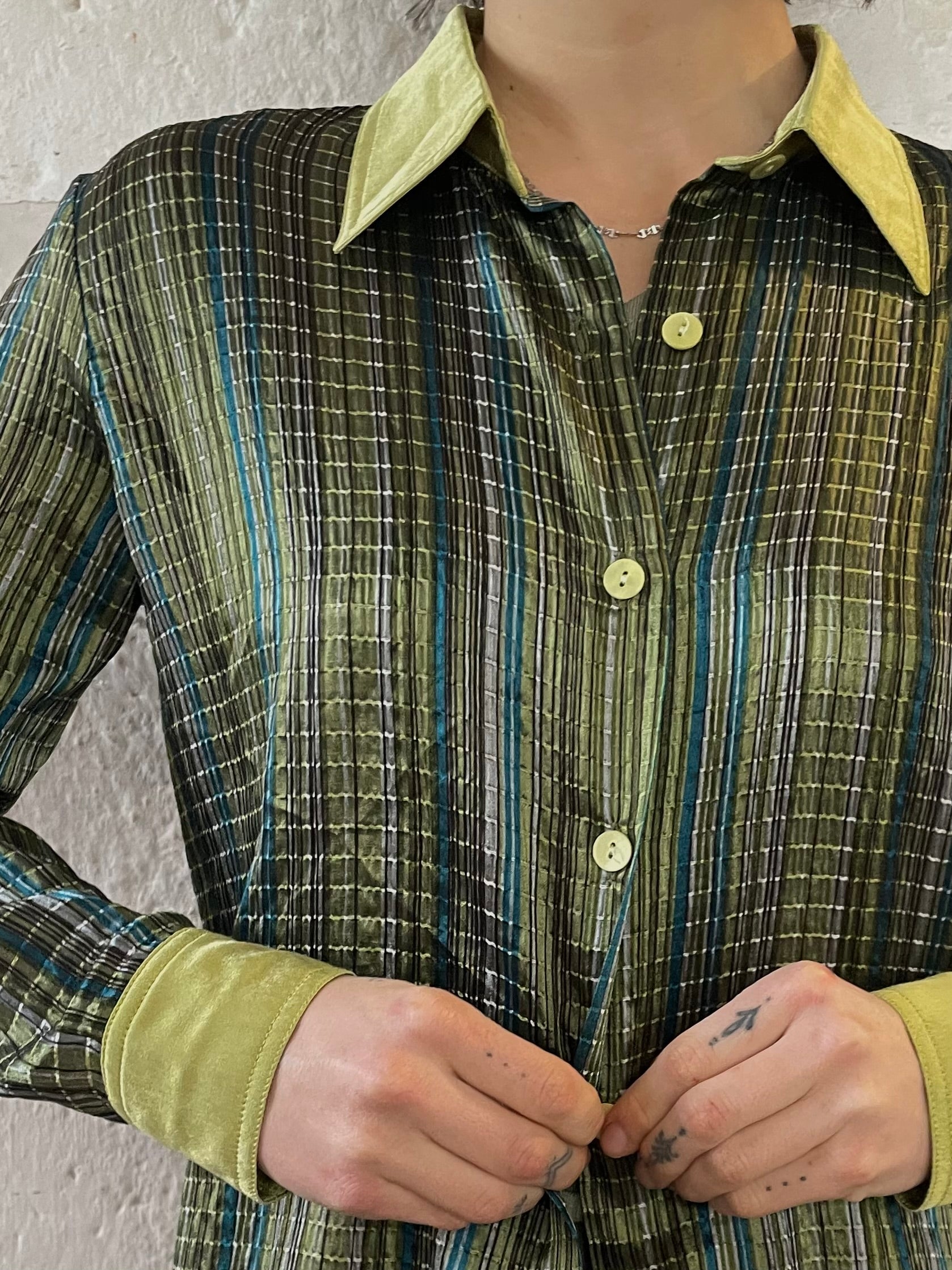 Langarm grüne Bluse - Kleiderhaufen - Default Title