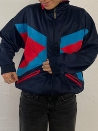 Sports Longsleeve Jacket Blue & Red Unisex – M