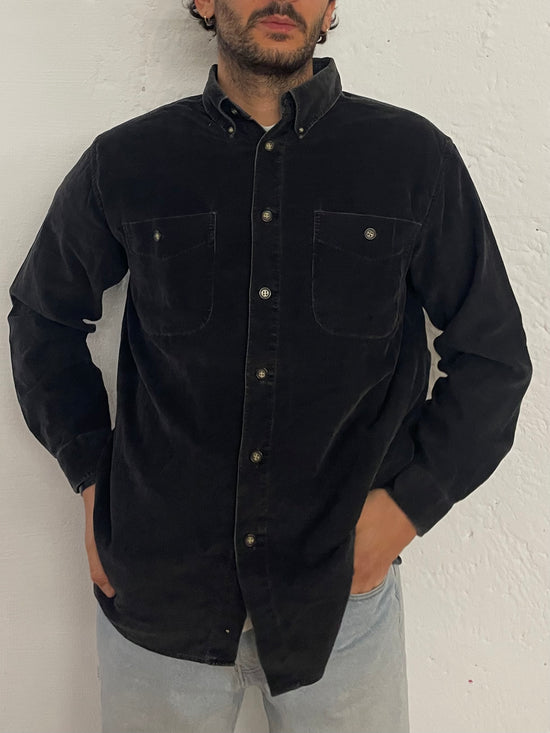 Vintage HAZARD Regular Fit Shirt Black Long Sleeve – L