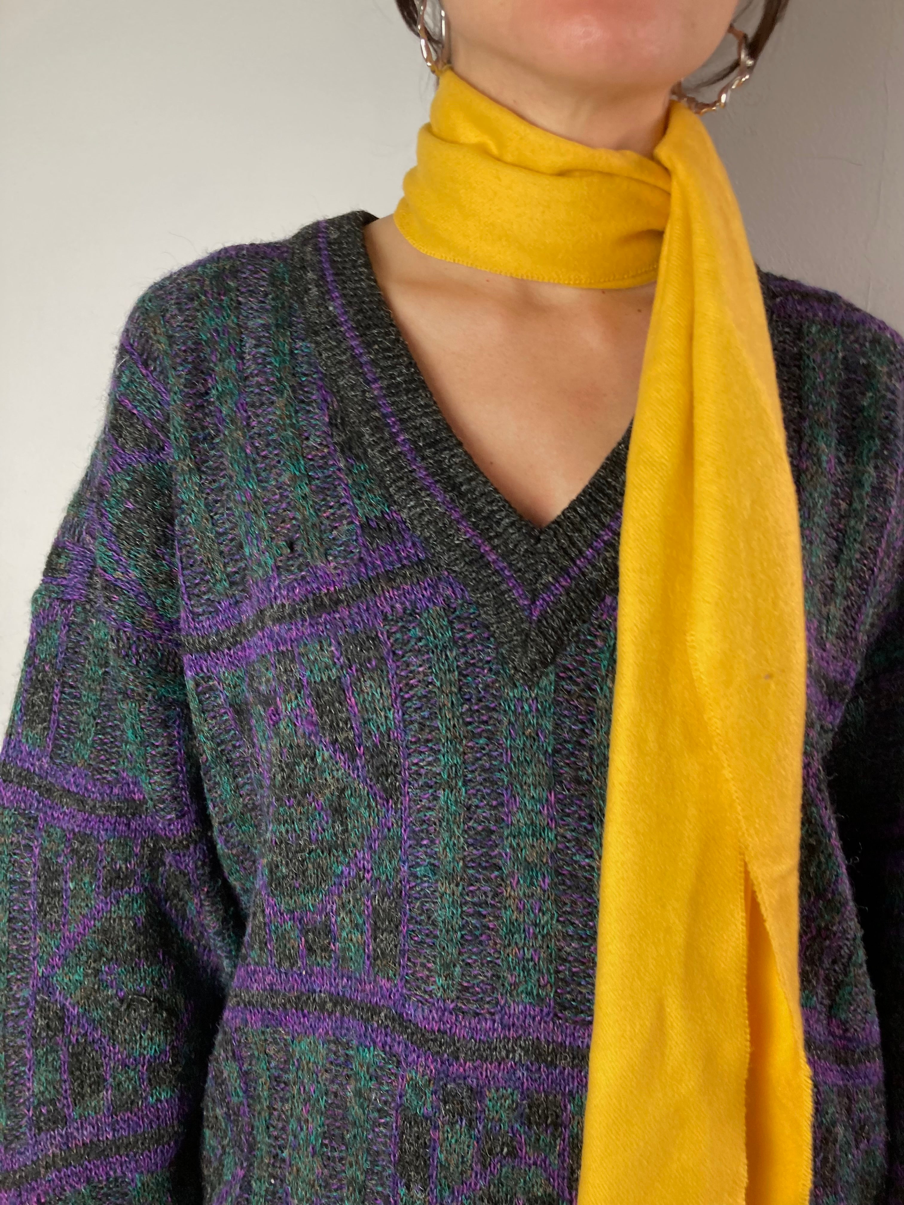 Sweater Vintage Wool Oversized Knit Pullover Unisex – M