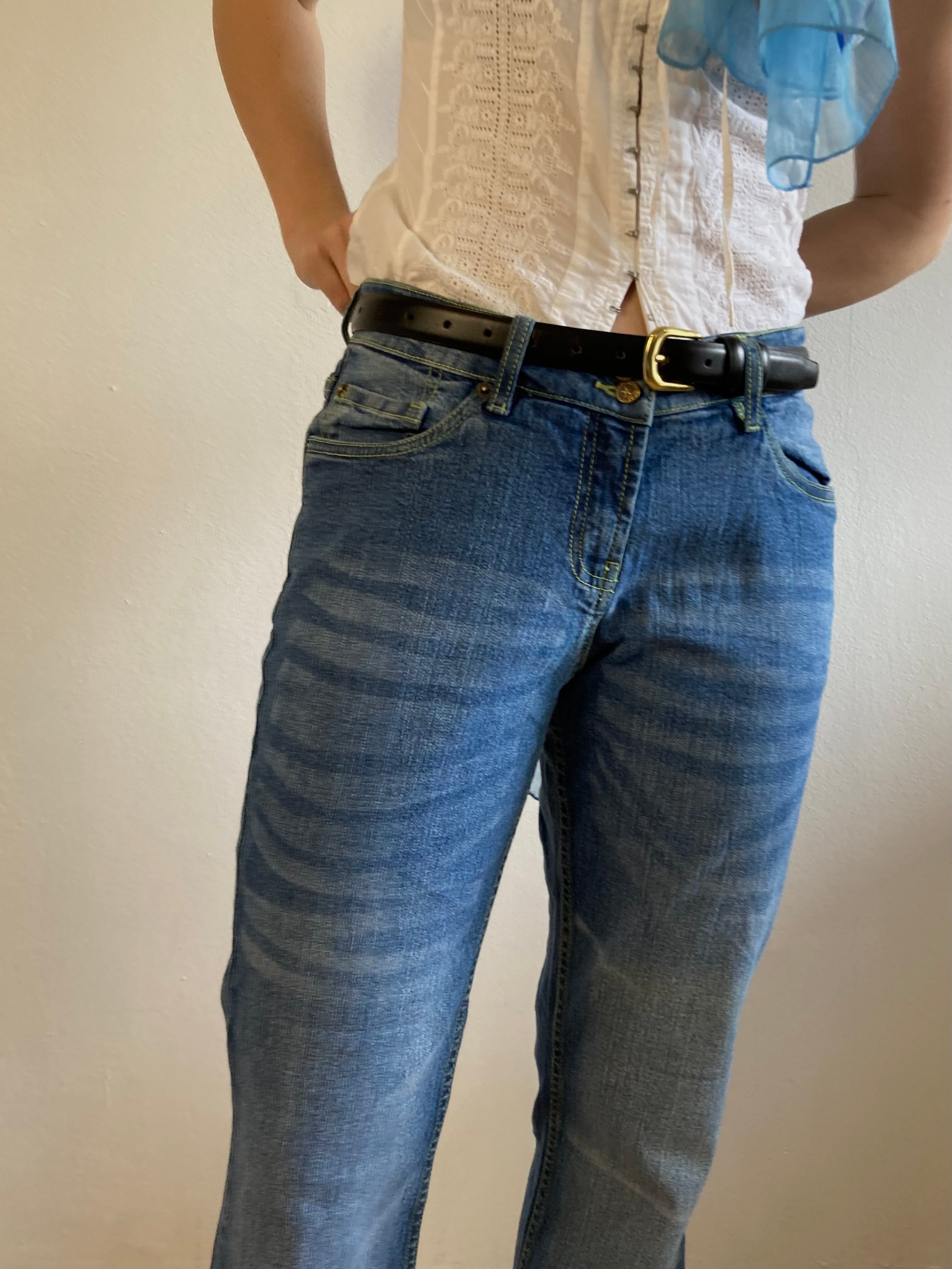 Jeans Vintage Blue Cotton John F. Gee Unisex – M