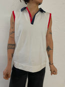 Vintage Reebok Sleeveless Polo Shirt Collared White – XL