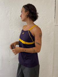 Sleeveless Top Adidas Purple &amp; Yellow Fitted Women – M