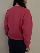 Vintage Sweater Pink Front Patch & Grandma Print – L