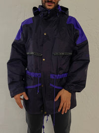 Vintage James Oakley Rain Jacket Hooded Purple – XL