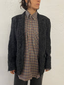 Vintage Wool Blazer Made in England Black & White Details – M/L