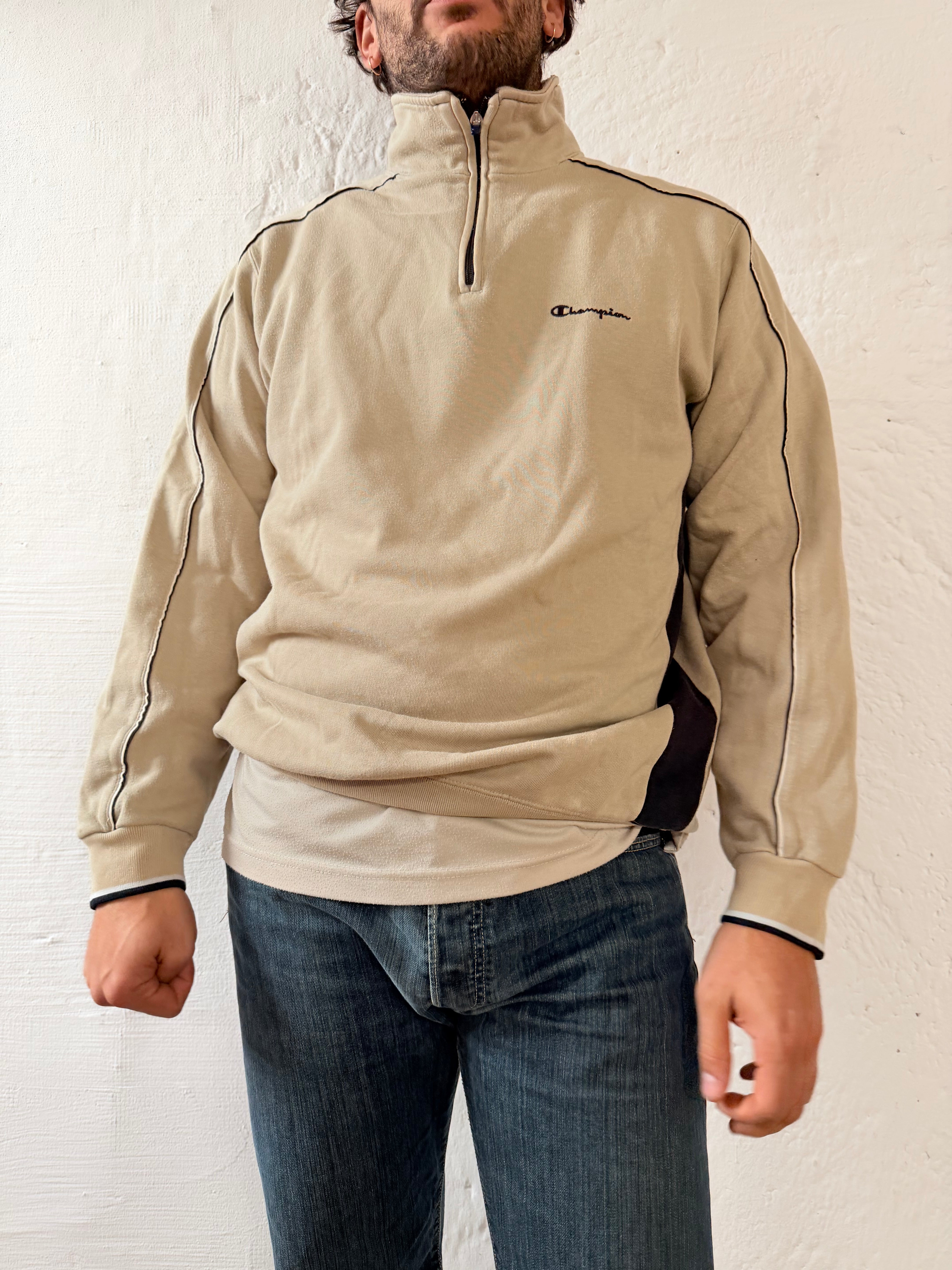 Zip Pullover Champion Embroidered Chest Logo – XL