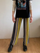Trousers Vintage Straight Leg Striped Elastic Waist Unisex – M/L