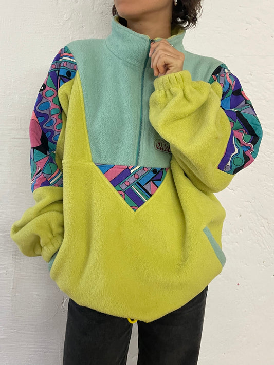 Vintage Okus Oversized Pullover Thick & Warm Green/Turquoise – L
