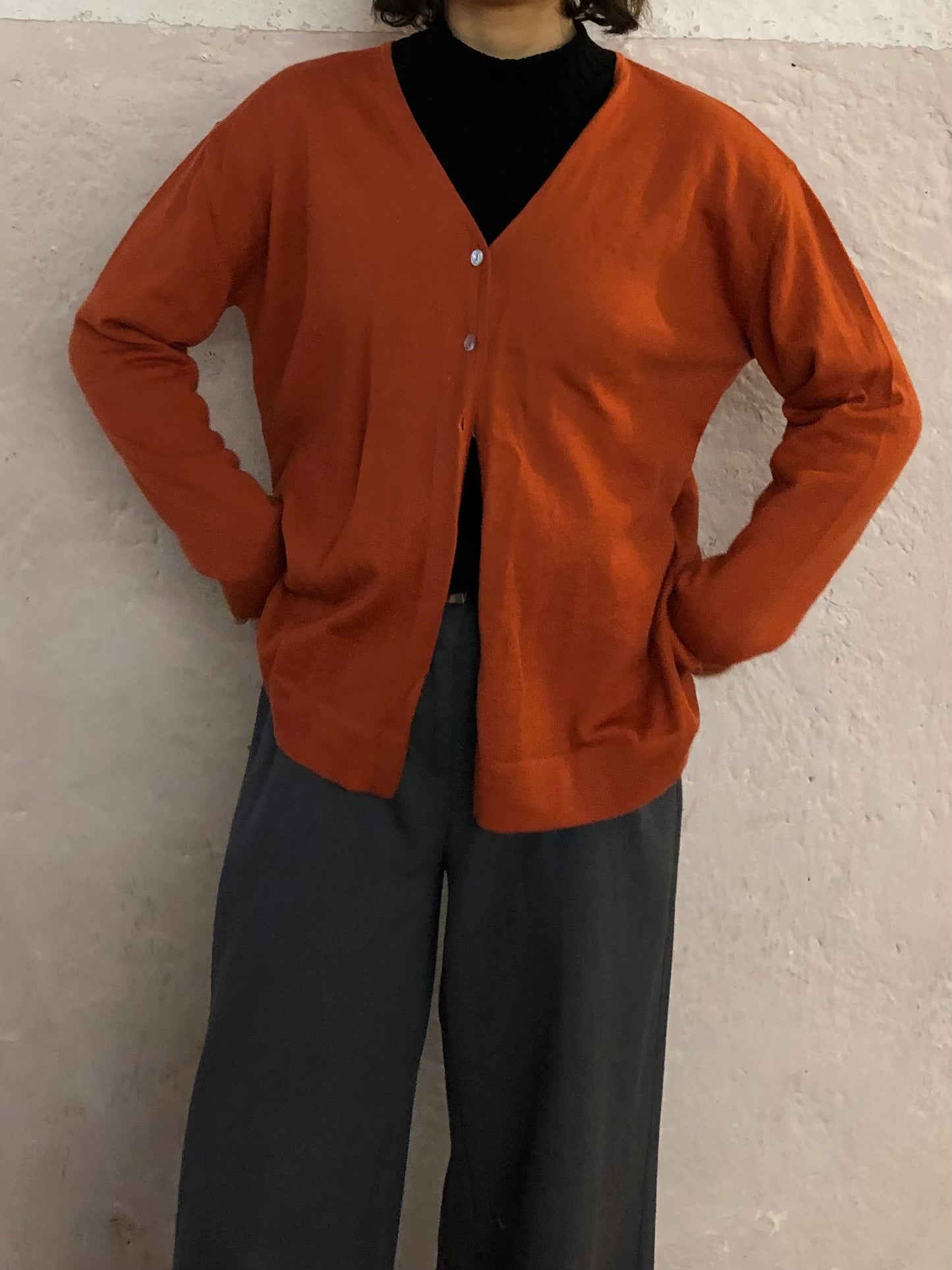 Button-up Sweater Orange