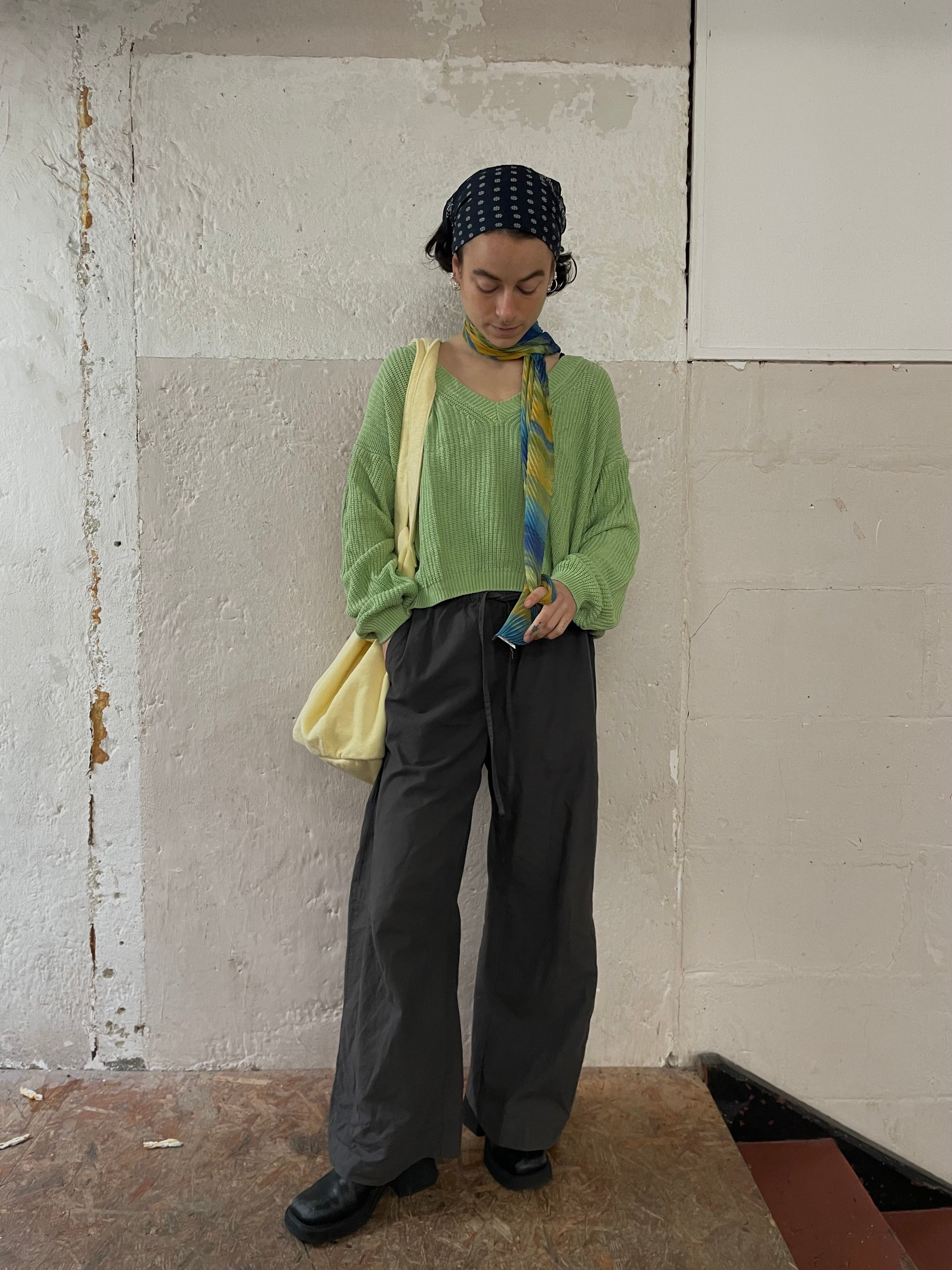 Vintage Sweater grell grün M - Kleiderhaufen - Default Title