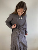 Dress Vintage Y2K Grey Purple Multi Detail Flowing Layering Summer Women – S/M