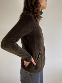 Fleece Jacket Vintage Seeland Brown Outdoor Hunting Style Warm Layering – M